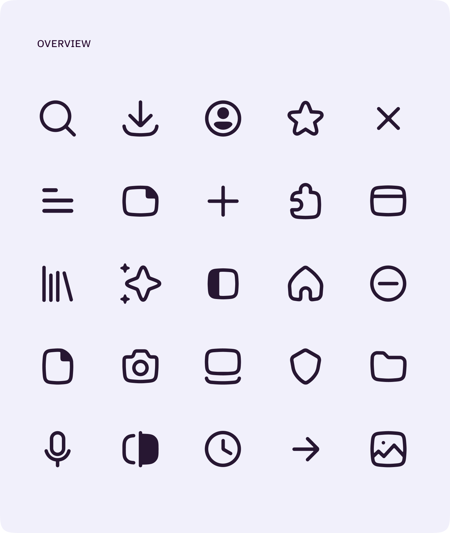 Icon set — overview grid